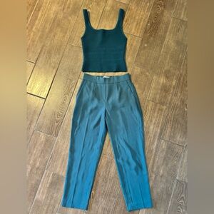 Babaton Conan/ Atelier Pants & Sculpt Knit Tank Set- Deep Teal